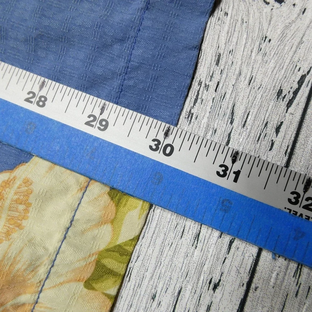 Tommy Bahama Shirt Mens Large Blue Silk Hawaiian Camp Button Up Hibiscus Aloha‎